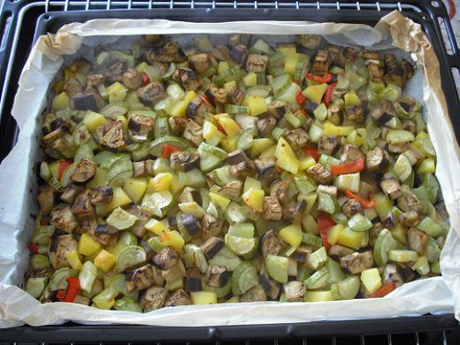 Fırında Patates Patlıcan Kabak Kızartması